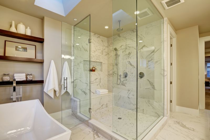 Corner Walk-in Shower with Clear Glass